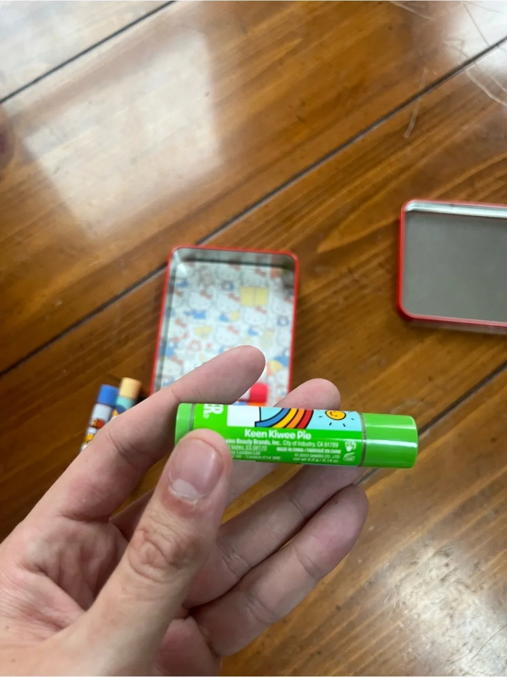 Hello Kitty Lip Smacker Collectible Tin - Red/White with 8 Lip Smackers